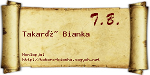 Takaró Bianka névjegykártya